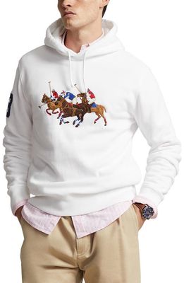 Polo Ralph Lauren Embroidered Polo Ponies Graphic Hoodie in White