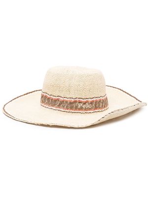 Polo Ralph Lauren embroidered straw hat - Neutrals