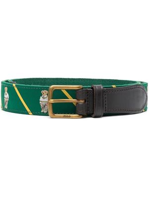 Polo Ralph Lauren engraved-logo belt - Green