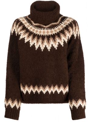 Polo Ralph Lauren fair isle-knit roll-neck jumper - Brown