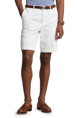 Polo Ralph Lauren Flat Front Stretch Twill Chino Shorts in White