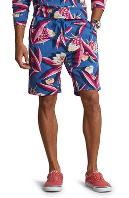 Polo Ralph Lauren Floral French Terry Sweat Shorts in Bonheur Floral/Spa Royal