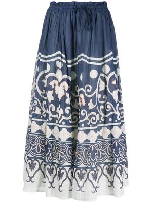 Polo Ralph Lauren floral-print A-line skirt - Blue