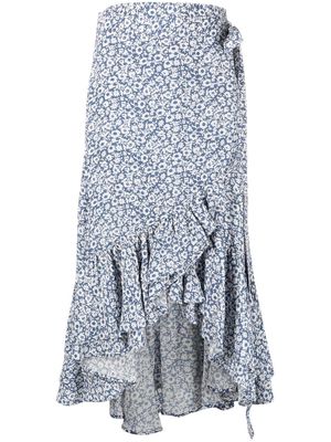 Polo Ralph Lauren floral-print asymmetric skirt - Blue