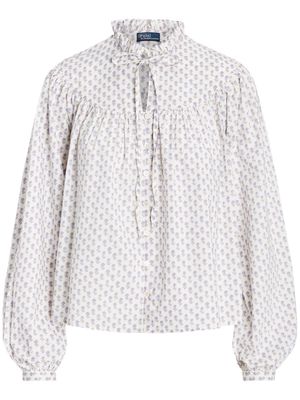 Polo Ralph Lauren floral-print poplin blouse - White