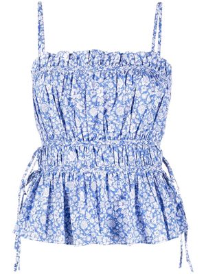 Polo Ralph Lauren floral-print spaghetti-strap top - Blue