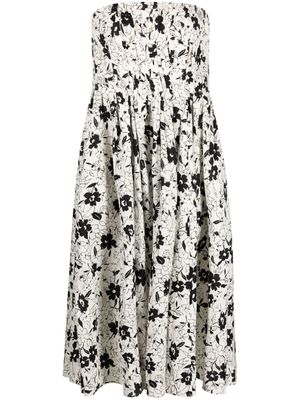 Polo Ralph Lauren floral-print strapless linen dress - Neutrals