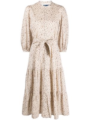 Polo Ralph Lauren floral-print tiered dress - Neutrals