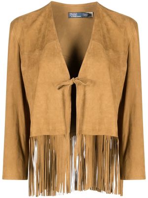 Polo Ralph Lauren fringed front-tie jacket - Brown