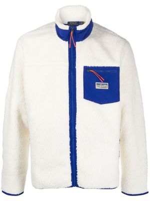 Polo Ralph Lauren funnel neck zip-up fleece jacket - White