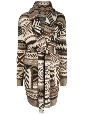 Polo Ralph Lauren geometric-pattern shawl-collar cardigan - Neutrals