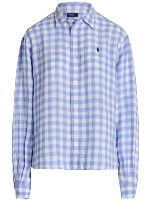 Polo Ralph Lauren gingham-print linen shirt - Blue