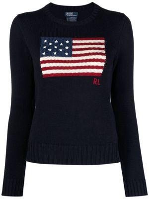 Polo Ralph Lauren graphic-print cotton jumper - Blue