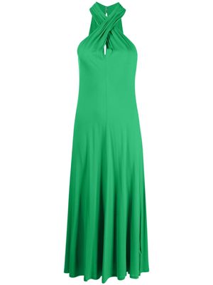 Polo Ralph Lauren halterneck flared midi dress - Green