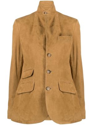 Polo Ralph Lauren high-neck single-breasted blazer - Brown