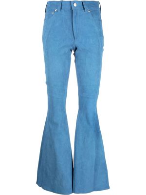 Polo Ralph Lauren high-waisted suede flare trousers - Blue