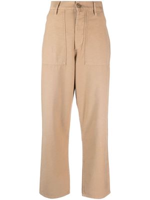 Polo Ralph Lauren high-waisted tapered cotton trousers - Neutrals