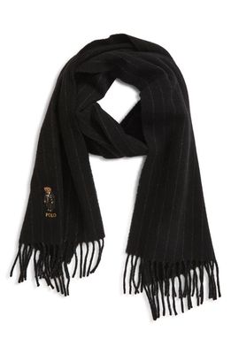 Polo Ralph Lauren Holiday Polo Bear Scarf in Black/Charcoal