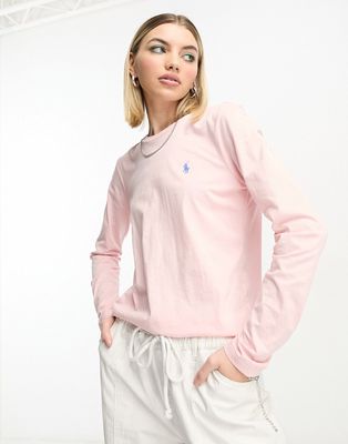 Polo Ralph Lauren icon logo long sleeve t-shirt in pink