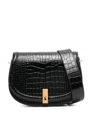 Polo Ralph Lauren ID leather crossbody saddle bag - Black