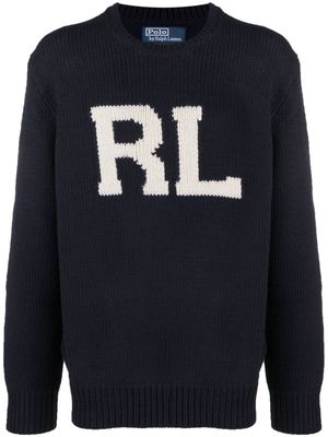 Polo Ralph Lauren intarsia knit logo wool jumper - Blue
