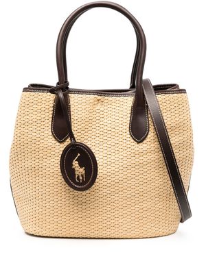 Polo Ralph Lauren interwoven logo-tag tote bag - Neutrals