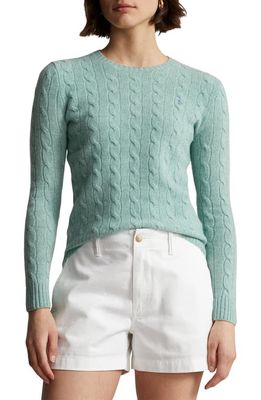 Polo Ralph Lauren Julianna Wool & Cashmere Cable Knit Sweater in April Green Melange