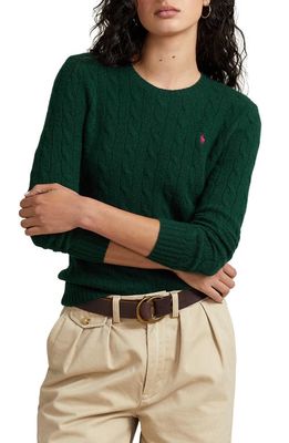 Polo Ralph Lauren Julianna Wool & Cashmere Cable Stitch Sweater in College Green