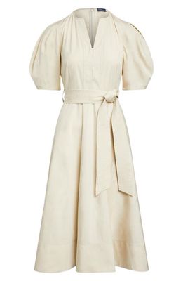 Polo Ralph Lauren Kalna Short Sleeve Cotton Dress in Basic Sand