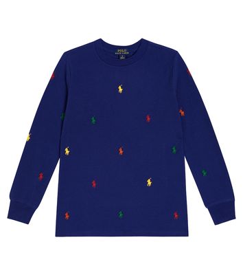 Polo Ralph Lauren Kids Embroidered cotton mesh sweatshirt