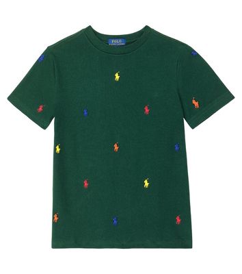 Polo Ralph Lauren Kids Embroidered cotton piqué T-shirt