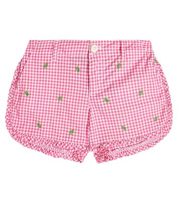Polo Ralph Lauren Kids Gingham embroidered cotton shorts