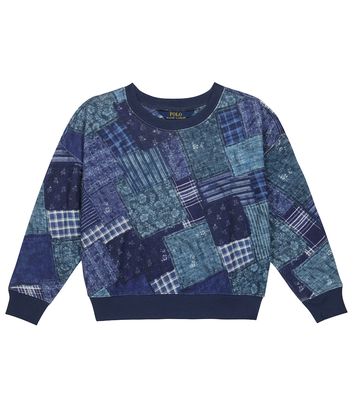 Polo Ralph Lauren Kids Patchwork cotton-blend sweatshirt