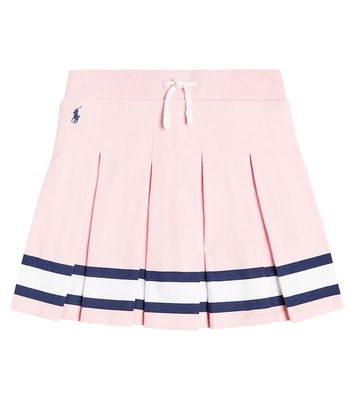 Polo Ralph Lauren Kids Pleated cotton-blend jersey skirt