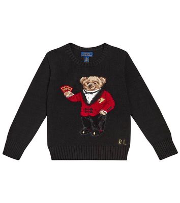 Polo Ralph Lauren Kids Polo Bear embroidered cotton sweater