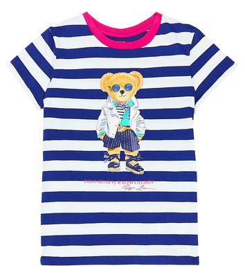 Polo Ralph Lauren Kids Polo Bear striped cotton jersey T-shirt