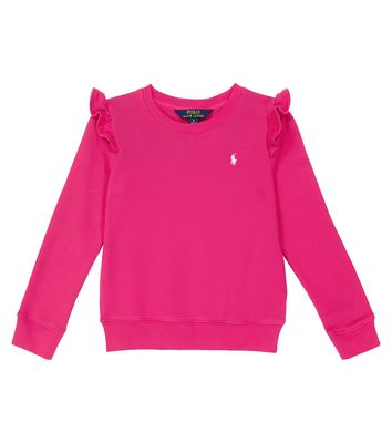 Polo Ralph Lauren Kids Ruffled cotton-blend fleece sweatshirt