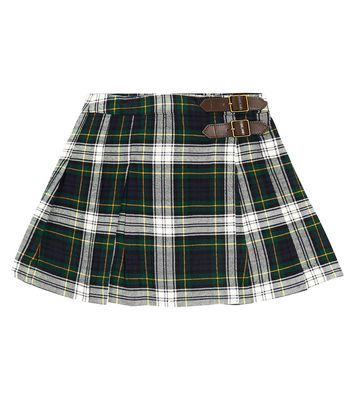 Polo Ralph Lauren Kids Tartan pleated cotton twill skirt