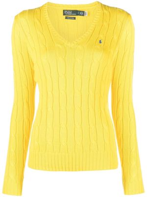 Polo Ralph Lauren Kimberly cable knit V-neck jumper - Yellow