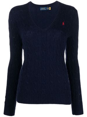 Polo Ralph Lauren Kimberly Polo Pony cable-knit jumper - Blue