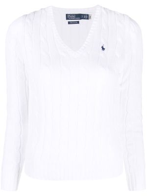 Polo Ralph Lauren Kimberly Polo Pony cable-knit jumper - White