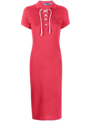 Polo Ralph Lauren lace-up cotton polo dress - Red
