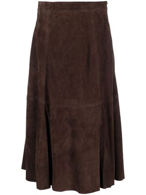Polo Ralph Lauren lambskin high-waisted skirt - Brown