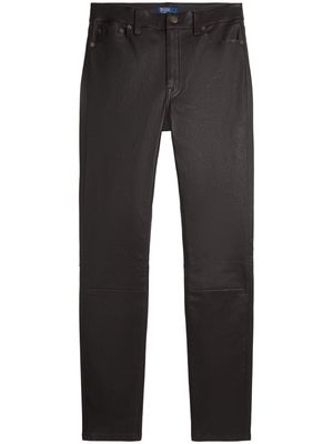 Polo Ralph Lauren lambskin straight-leg trousers - Brown