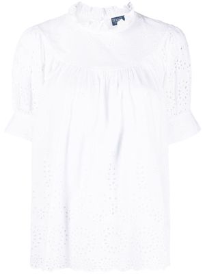 Polo Ralph Lauren laser-cut short-sleeve blouse - White