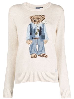 Polo Ralph Lauren Laurel Canyon Polo Bear intarsia-knit jumper - Neutrals