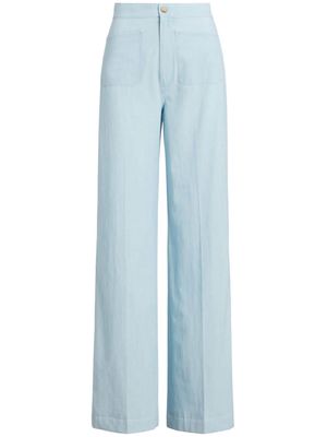 Polo Ralph Lauren Leaton wide-leg chambray trousers - Blue