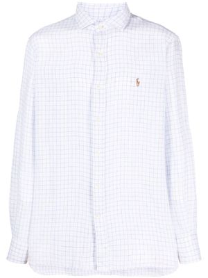 Polo Ralph Lauren lined check-print long-sleeved shirt - White
