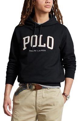 Polo Ralph Lauren Logo Appliqué Fleece Hoodie in Polo Black