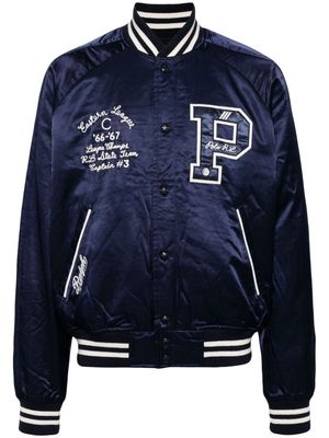 Polo Ralph Lauren logo-appliqué satin bomber jacket - Blue